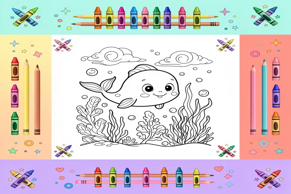under the sea coloring pages for kids - Free Printable Coloring Page