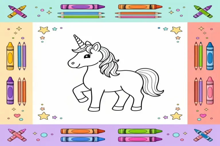 unicorn coloring pages for kids - Free Printable Coloring Page