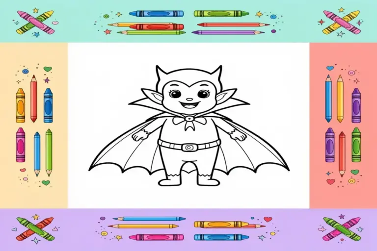 vampire coloring pages for kids - Free Printable Coloring Page