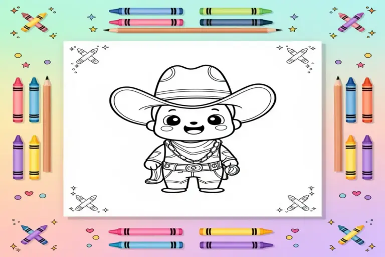 western coloring pages for kids - Free Printable Coloring Page