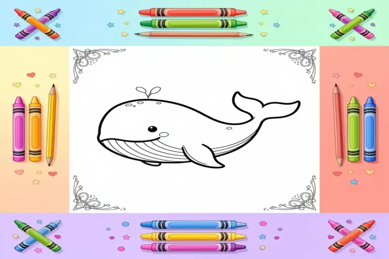 whale coloring pages for kids - Free Printable Coloring Page