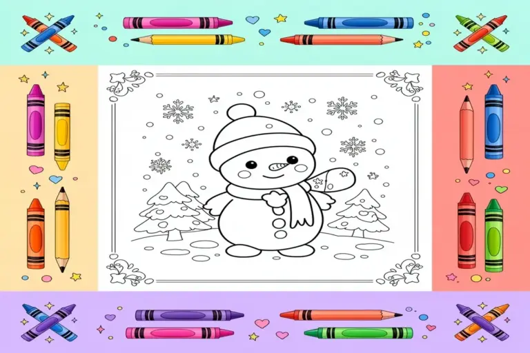 winter coloring pages for kids - Free Printable Coloring Page