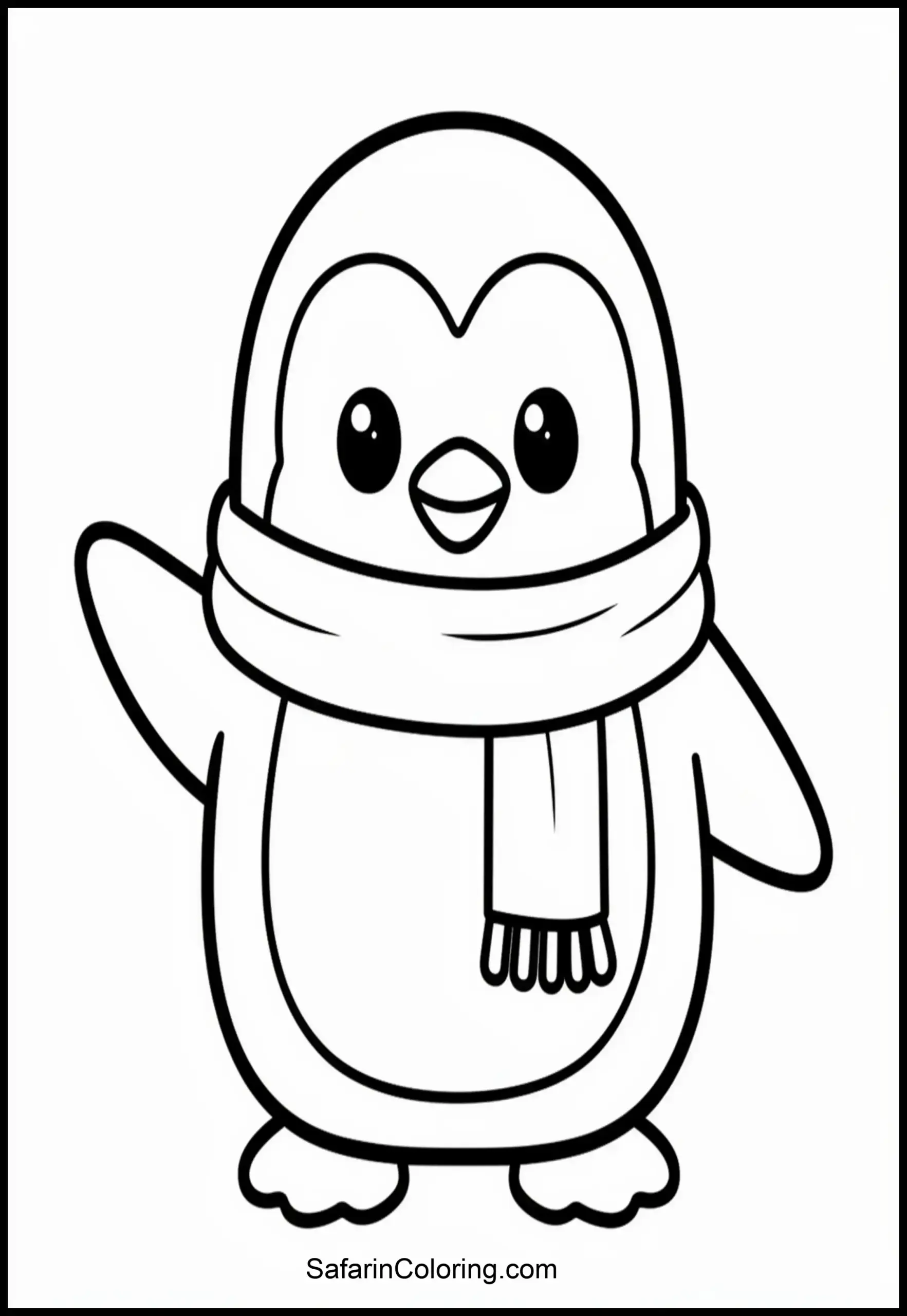 Winter Penguin Coloring Scaled