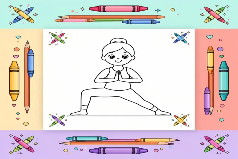 yoga coloring pages for kids - Free Printable Coloring Page
