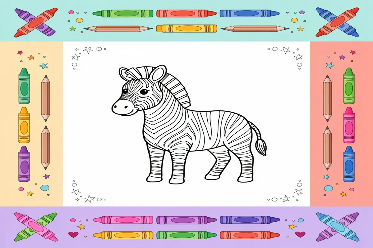 zebra coloring pages for kids - Free Printable Coloring Page