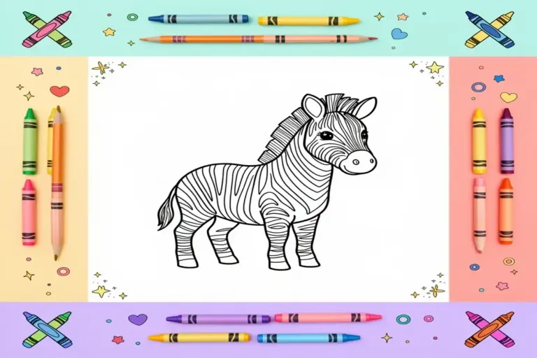 zebra coloring pages for kids - Free Printable Coloring Page